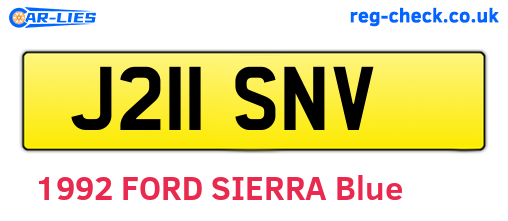 J211SNV are the vehicle registration plates.