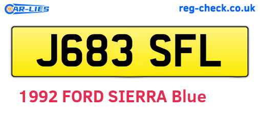J683SFL are the vehicle registration plates.