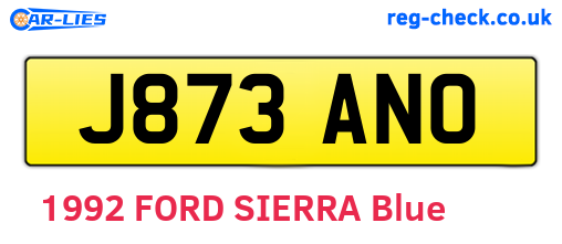 J873ANO are the vehicle registration plates.