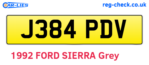 J384PDV are the vehicle registration plates.