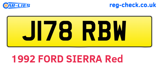 J178RBW are the vehicle registration plates.