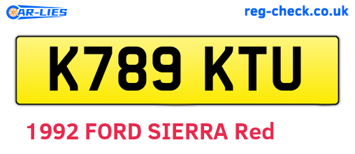 K789KTU are the vehicle registration plates.