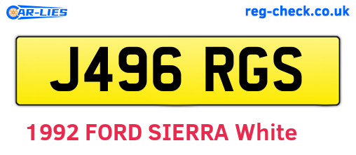 J496RGS are the vehicle registration plates.
