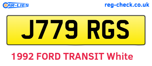 J779RGS are the vehicle registration plates.