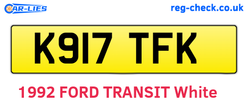 K917TFK are the vehicle registration plates.