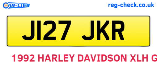 J127JKR are the vehicle registration plates.