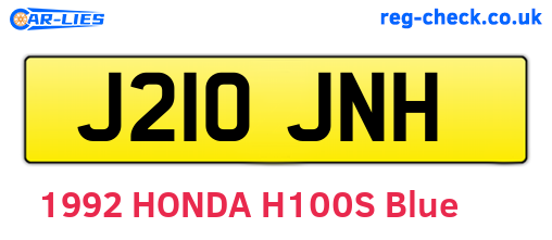 J210JNH are the vehicle registration plates.