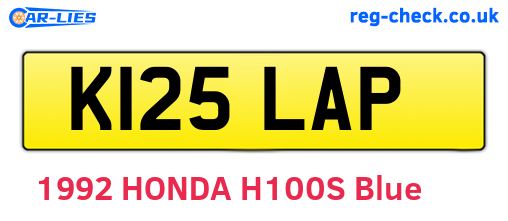 K125LAP are the vehicle registration plates.