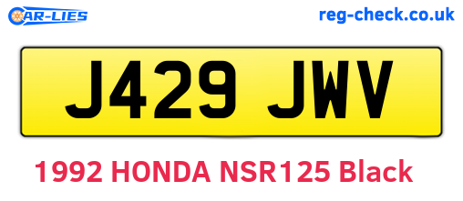 J429JWV are the vehicle registration plates.