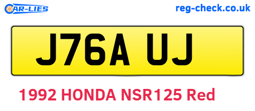 J76AUJ are the vehicle registration plates.