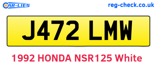 J472LMW are the vehicle registration plates.