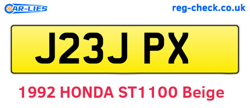 J23JPX are the vehicle registration plates.