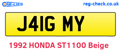 J41GMY are the vehicle registration plates.