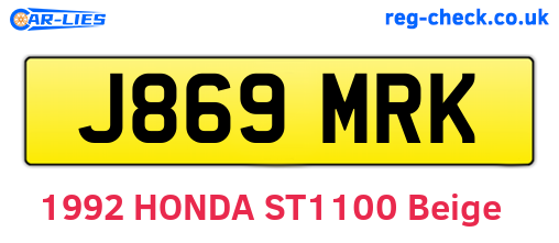 J869MRK are the vehicle registration plates.