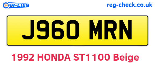 J960MRN are the vehicle registration plates.