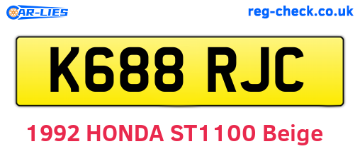 K688RJC are the vehicle registration plates.