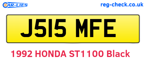 J515MFE are the vehicle registration plates.