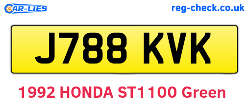 J788KVK are the vehicle registration plates.