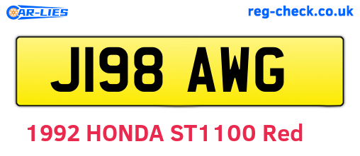 J198AWG are the vehicle registration plates.