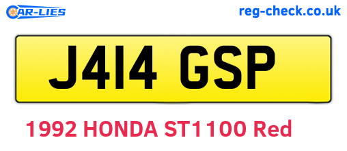 J414GSP are the vehicle registration plates.