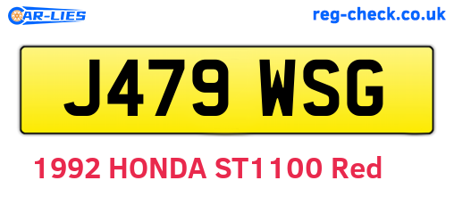 J479WSG are the vehicle registration plates.