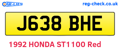 J638BHE are the vehicle registration plates.