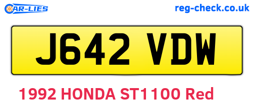 J642VDW are the vehicle registration plates.