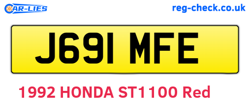 J691MFE are the vehicle registration plates.
