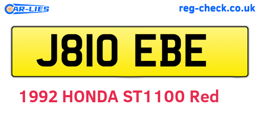 J810EBE are the vehicle registration plates.