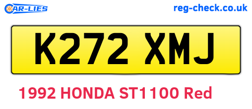 K272XMJ are the vehicle registration plates.