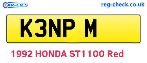 K3NPM are the vehicle registration plates.
