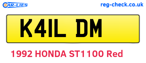 K41LDM are the vehicle registration plates.