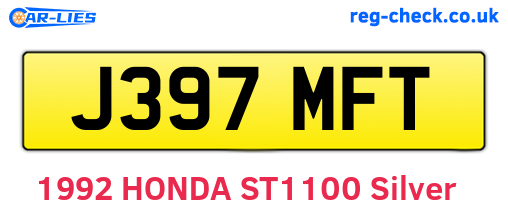 J397MFT are the vehicle registration plates.