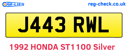 J443RWL are the vehicle registration plates.