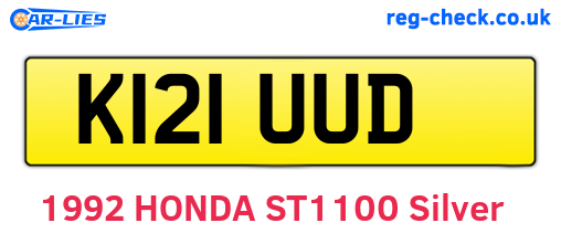 K121UUD are the vehicle registration plates.