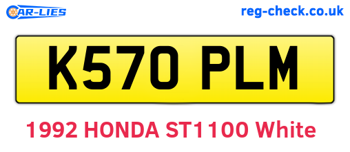 K570PLM are the vehicle registration plates.