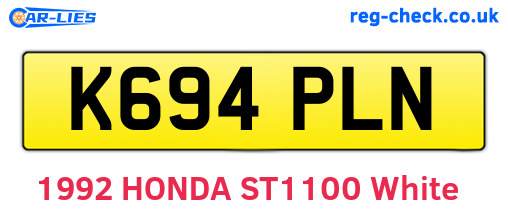 K694PLN are the vehicle registration plates.