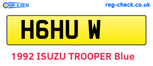 H6HUW are the vehicle registration plates.