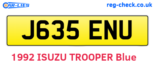 J635ENU are the vehicle registration plates.