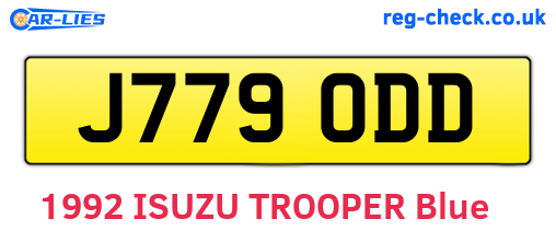 J779ODD are the vehicle registration plates.