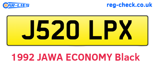 J520LPX are the vehicle registration plates.