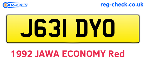 J631DYO are the vehicle registration plates.
