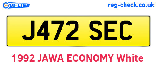 J472SEC are the vehicle registration plates.