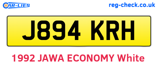J894KRH are the vehicle registration plates.