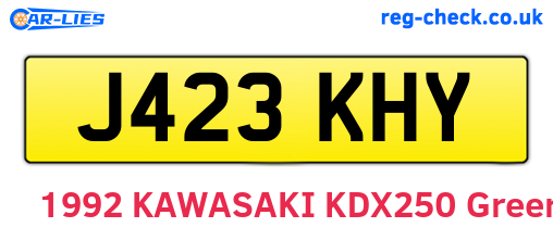 J423KHY are the vehicle registration plates.