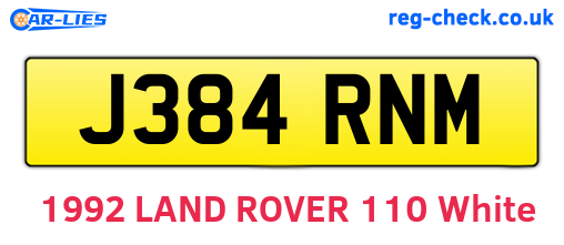 J384RNM are the vehicle registration plates.