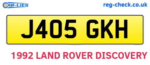 J405GKH are the vehicle registration plates.
