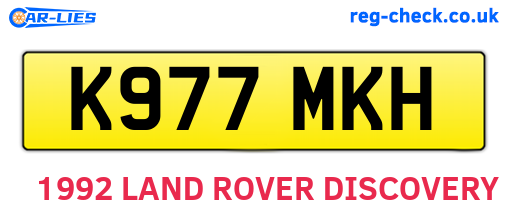 K977MKH are the vehicle registration plates.