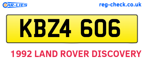 KBZ4606 are the vehicle registration plates.
