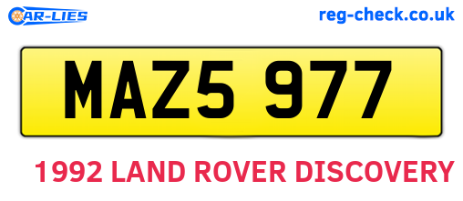MAZ5977 are the vehicle registration plates.